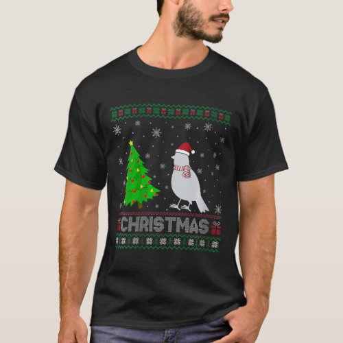 Womens Cardinal Bird Xmas Tree Lighting Ugly Chris T_Shirt