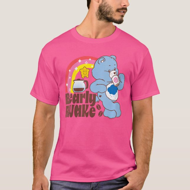 Womens Care Bears Grumpy Bear Bearly Awake Coffee  T-Shirt (Front)