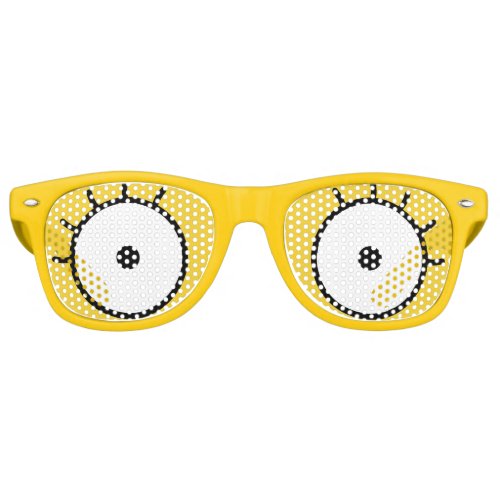 Womens Cartoon Eyelashes Sunglasses Yellow
