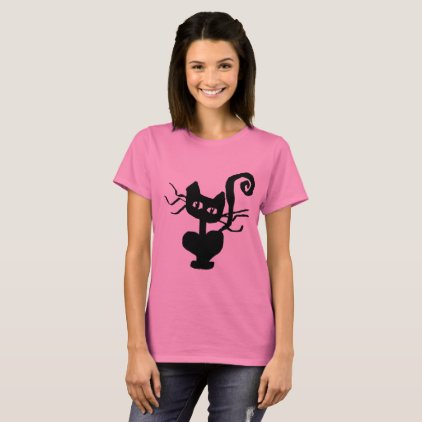 Women&#39;s Cartoon Frazzle Kitty Basic T-Shirt