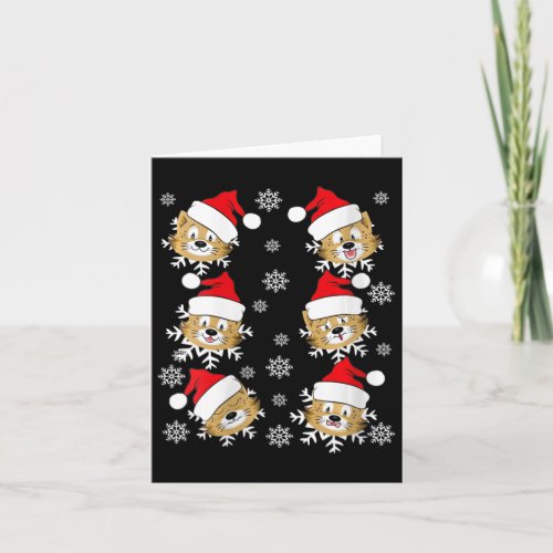 Womens Cat Face Expression Ugly Christmas Sweater  Card