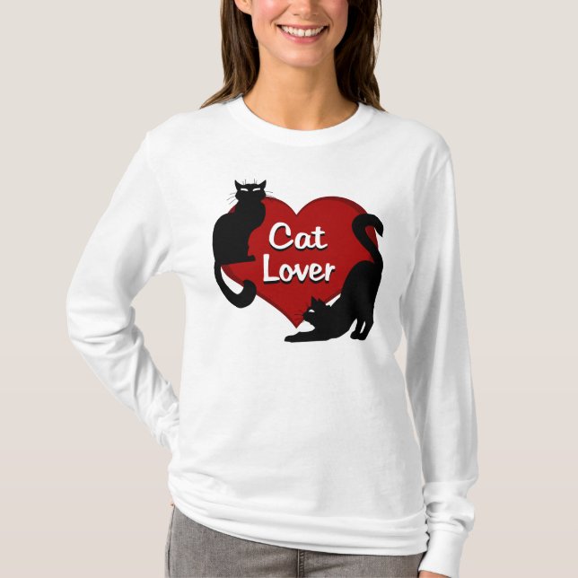 Women's Cat Lover Shirt Plus Size Cat Shirt (Front)