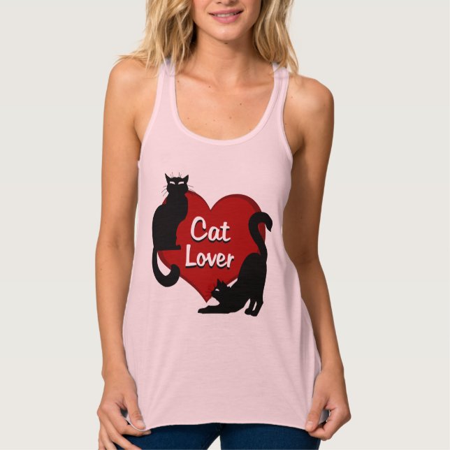 Women's Cat Shirts Cat Lover Tops Lady's Tank Top (Front)