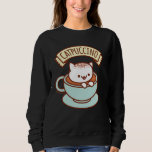 Women&#39;s Cat Sweatshirt - &quot;catpuccino&quot; at Zazzle