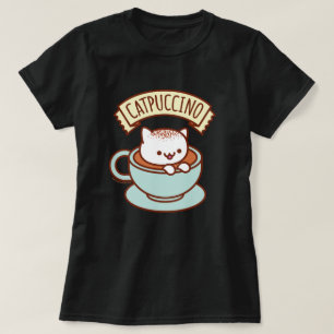 Women's Cat T-Shirt - "CATPUCCINO"