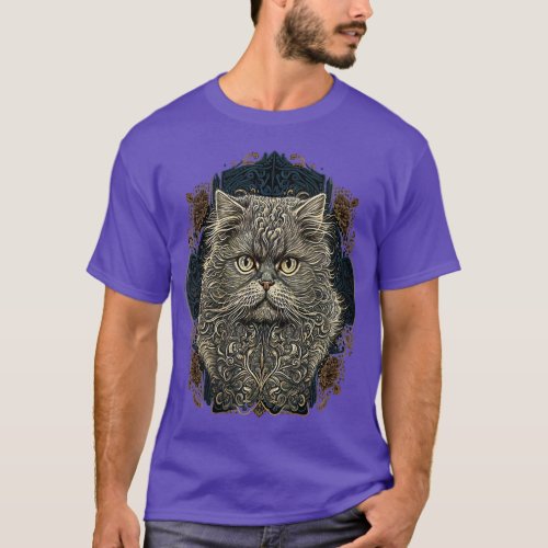 Womens Cat Trainer Mandala Art Persian Cat VNeck  T_Shirt