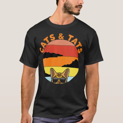 Womens Cats and Tats  Funny Tattoo Bengal Cat Love T_Shirt