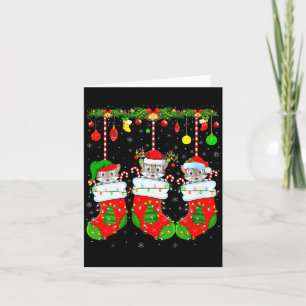 Womens Cats In Christmas Socks Funny Pet Animal Ca Card