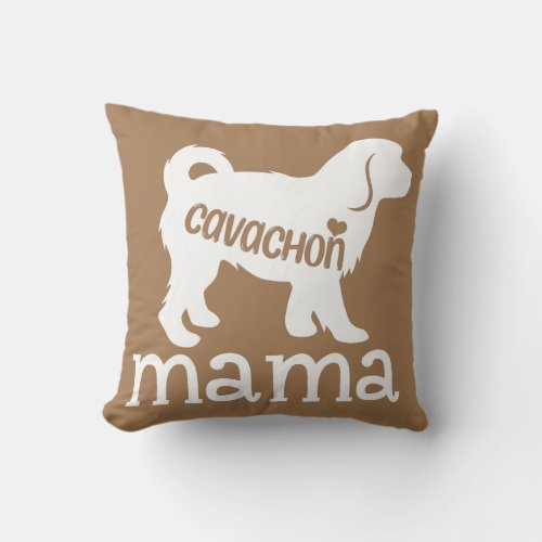 Womens Cavachon Dog Mama Gifts Cavachon Dog Lover Throw Pillow