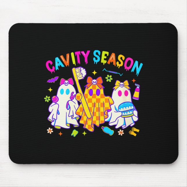 Womens Cavity Season Funny Halloween Ghost Cute So Mouse Pad (Front)