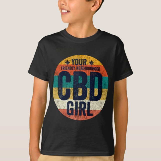 Womens CBD Oil  Women Retro Friendly Neighborhood  T-Shirt (Front)