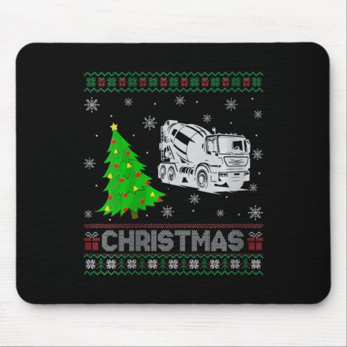 Womens Cement Mixer Xmas Tree Lighting Ugly Christ Mouse Pad