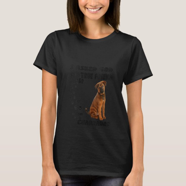 Womens Chabrador Quote Mom Dad Print Cute Chow Cho T-Shirt (Front)