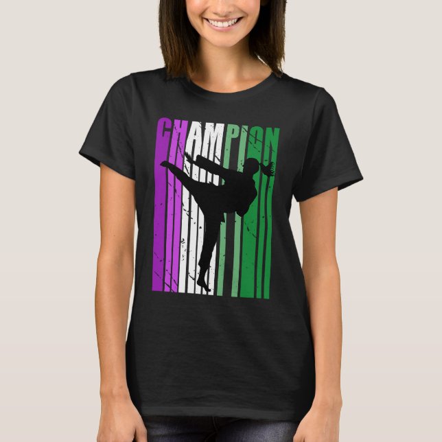 Womens Champion Karate Birthday Martial Teen Green T-Shirt (Front)