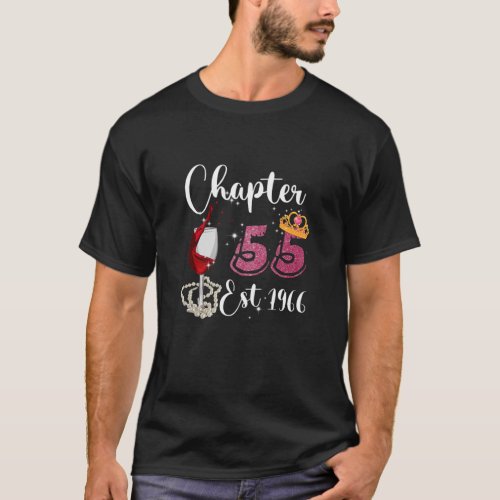 Womens Chapter 55 Year 1966 55Th Bday Wine Drinker T_Shirt