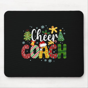 Womens Cheer Coach Christmas Buffalo Plaid Cheerle Mouse Pad