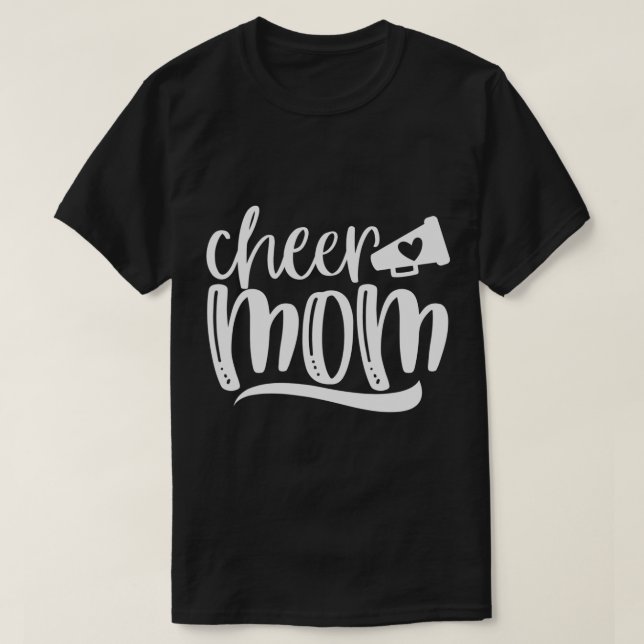 Womens Cheer Mom , Megaphone with Heart Accent, Wo T-Shirt (Design Front)
