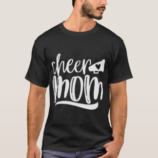 Womens Cheer Mom , Megaphone with Heart Accent, Wo T-Shirt