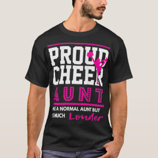 Womens Cheerleading Graphic  Proud Cheer Aunt  T-Shirt