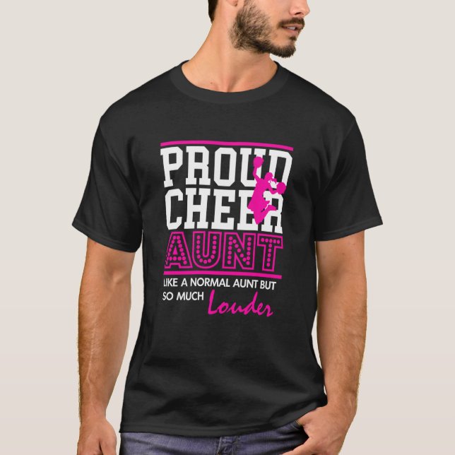 Womens Cheerleading T Shirt Proud Cheer Aunt Tee (Front)