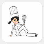 Women&#39;s Chef Sticker With Cute Illustration at Zazzle