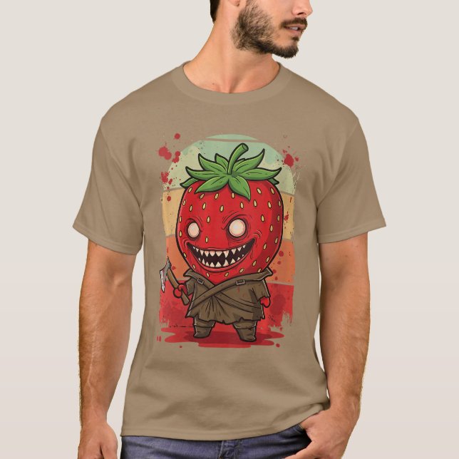 Womens Chibi Killer Strawberry Horror Movie Charac T-Shirt (Front)