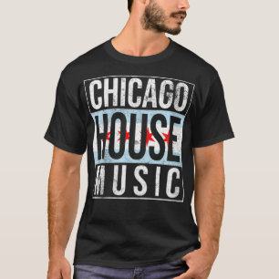 Womens Chicago House Music Retro Vintage DJ VNeck  T-Shirt