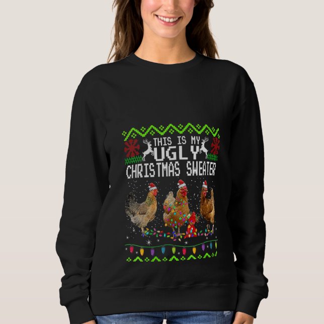 Womens Chicken Christmas This Is My Ugly Sweater F (Front)