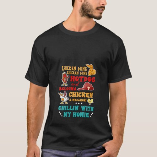 Womens Chicken Wing Hot Dog And Bologna Chicken   T_Shirt