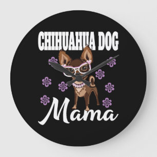 Women's Chihuahua Dog Mom Large Clock