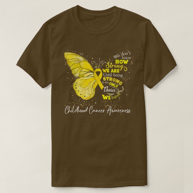 Womens Childhood Cancer Awareness Yellow Ribbon Bu T-Shirt (Design Front)