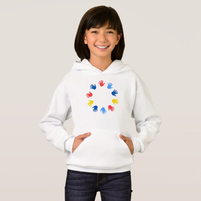 Women's Children's Moletom Hands Hoodie (Front Full)