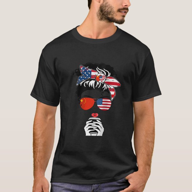 Womens Chinese American Coffee Mama Girl Sister Au T-Shirt (Front)