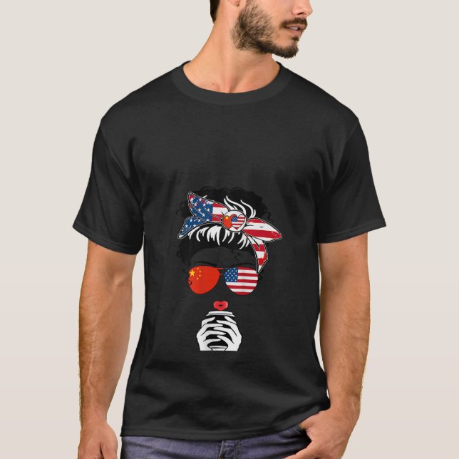 Womens Chinese American Coffee Mama Girl Sister Au T-Shirt (Front)