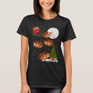 Womens Chipmunk Santa Sleigh Flying Funny Magical T-Shirt