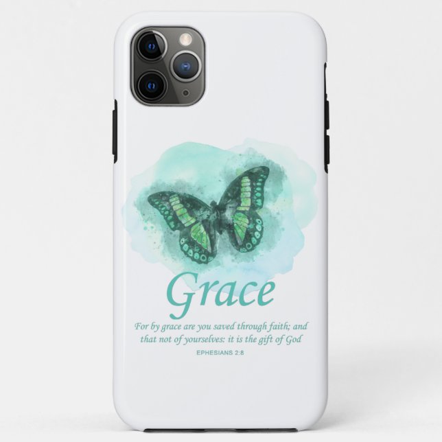 Womens Christian Bible Butterfly Verse: Grace Case-Mate iPhone Case (Back)