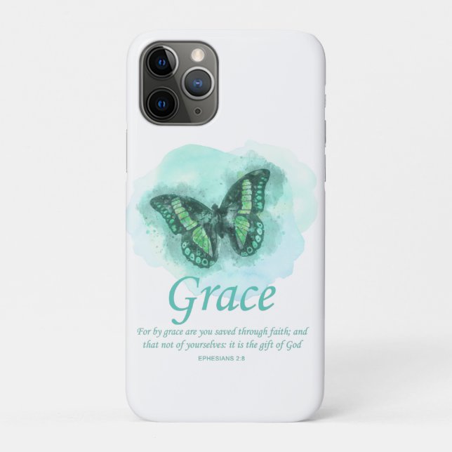 Womens Christian Bible Butterfly Verse: Grace Case-Mate iPhone Case (Back)