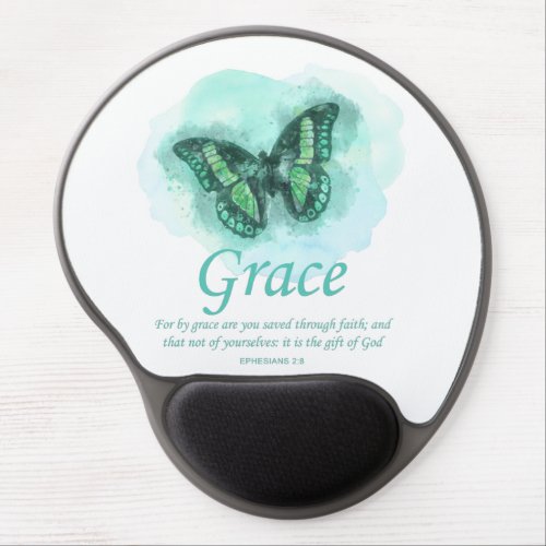 Womens Christian Bible Butterfly Verse Grace Gel Mouse Pad