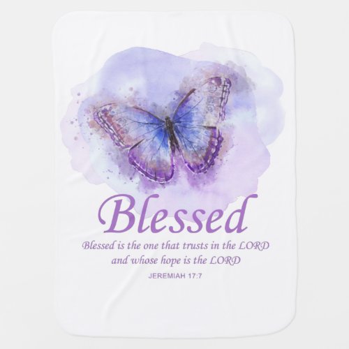 Womens Christian Bible Verse Butterfly Blessed Baby Blanket
