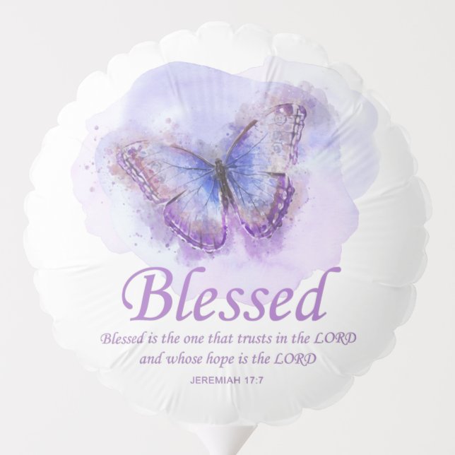 Women's Christian Bible Verse Butterfly: Blessed Balloon (Back)