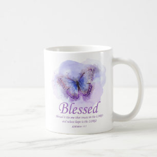 Women's Christian Bible Verse Butterfly: Blessed Coffee Mug