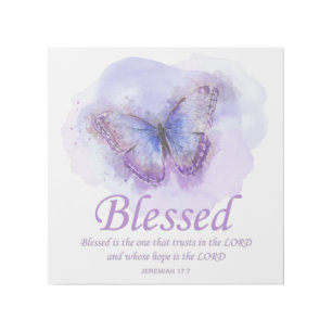 Women's Christian Bible Verse Butterfly: Blessed Gallery Wrap