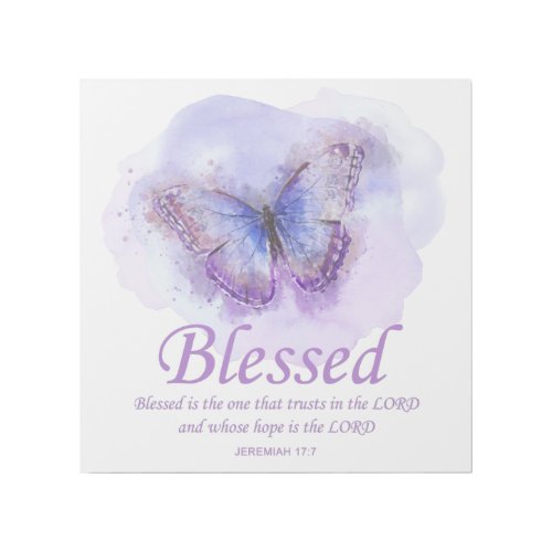 Womens Christian Bible Verse Butterfly Blessed Gallery Wrap