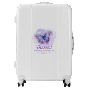 Women's Christian Bible Verse Butterfly: Blessed Luggage
