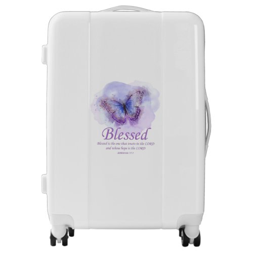 Womens Christian Bible Verse Butterfly Blessed Luggage