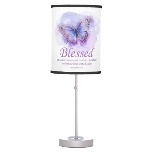 Womens Christian Bible Verse Butterfly Blessed Table Lamp