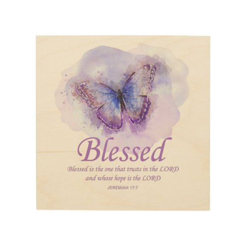 Womens Christian Bible Verse Butterfly Blessed Wood Wall Art