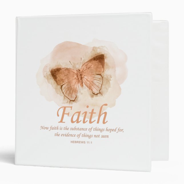 Women's Christian Bible Verse Butterfly: Faith 3 Ring Binder (Front/Inside)