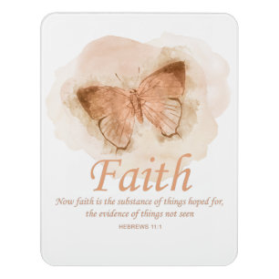 Women's Christian Bible Verse Butterfly: Faith Door Sign