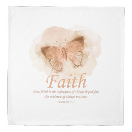 Womens Christian Bible Verse Butterfly Faith Duvet Cover